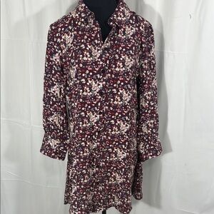 Natural Life Burgundy Floral Dress Size Large